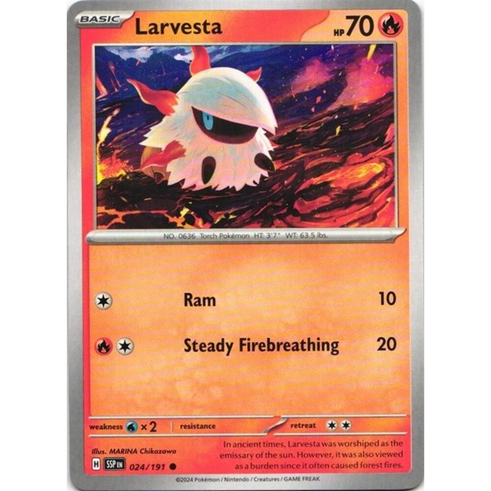 Larvesta #24 Pokemon Surging Sparks